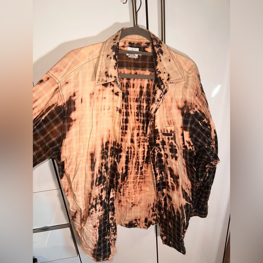 REWORKED acid washed Calvin Klein button up.